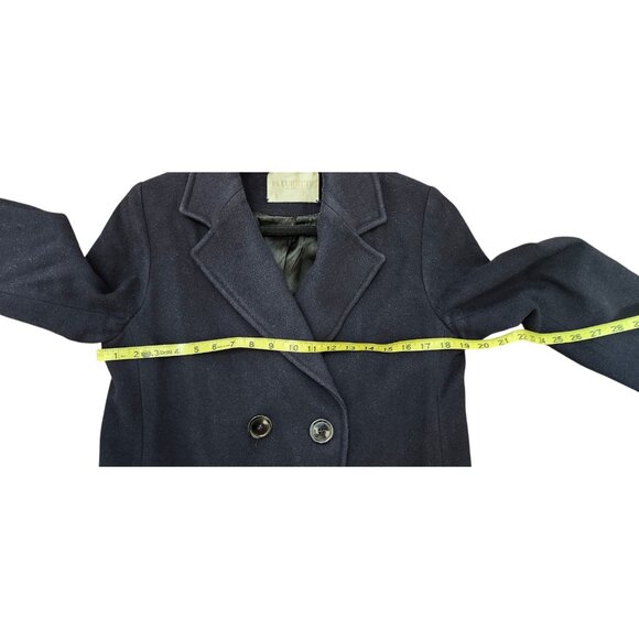 FLEURETTE DOUBLE BREASTED WOOL /Cashmere A-LINE MIDNIGHT LONG JACKET COAT sz 8 - Picture 13 of 16